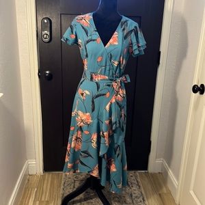 Teal Ruffle Dress